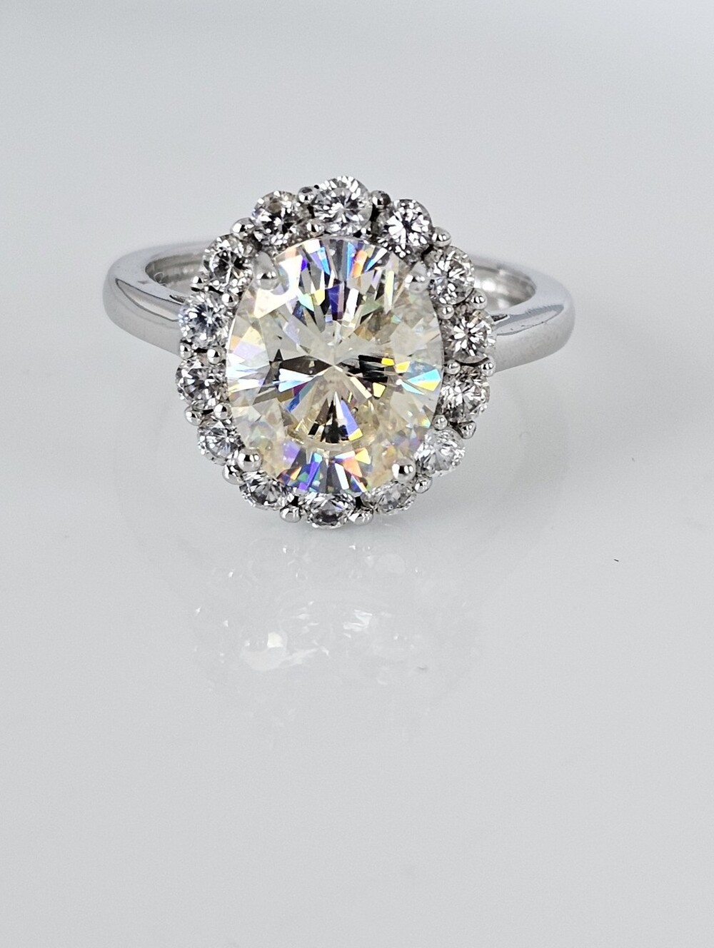 Rare Candlelight Strontium Titanate Ring Sterling Silver Rhodium Over Sz 8!